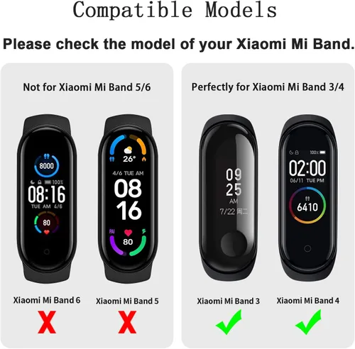 Vista 2 de Paquete de 3 bandas para Xiaomi Mi Band 4 y Mi Band 3, correas deportivas de repuesto de silicona suave para Xiaomi Mi Band 4 y 3 Fitness Tracker