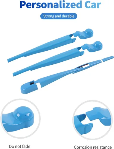 Vista 4 de Kit de moldura de cubierta de limpiaparabrisas delantero y trasero para Jeep Wrangler JL JLU y Gladiator JT 2018-2021 (azul bebé)