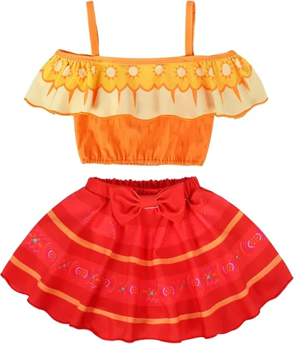 Vista 3 de Jurebecia Traje de baño de 2 piezas para niñas bikini Mirabel Isabella Pepa Dolores traje de baño tankini mágico para la familia y aventuras