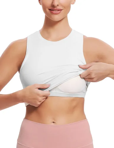 Vista 4 de Natural Feelings - Sujetadores deportivos sin mangas, con relleno extraíble, para mujer ombligueras para yoga, entrenamiento, correr