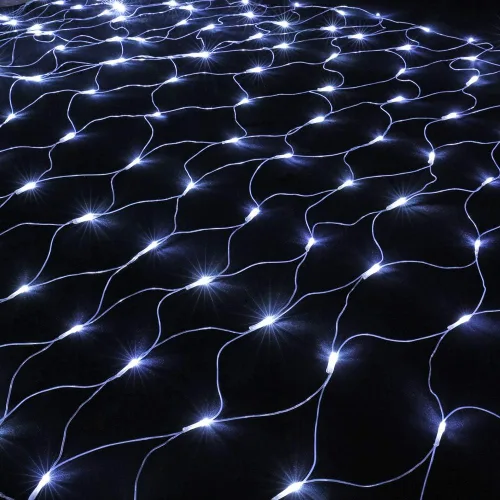 Vista 6 de Joomer 360 luces LED de red de Navidad de 12 x 5 pies, 8 modos de luces de malla conectables, temporizador, impermeable para árboles de Navidad