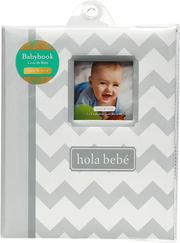 Vista 4 de Kate & Milo Libro de recuerdos para bebés de cinco años en español, diario de recuerdo de hitos de género neutro y álbum de fotos para niño o niña