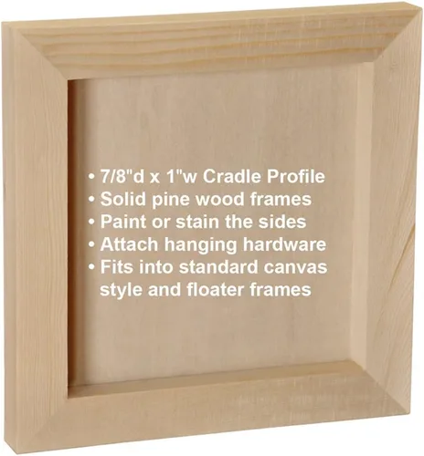Vista 4 de Ampersand Art Supply Panel de artista de tilo sin imprimar, perfil acunado de 1-1/2", 4"x4