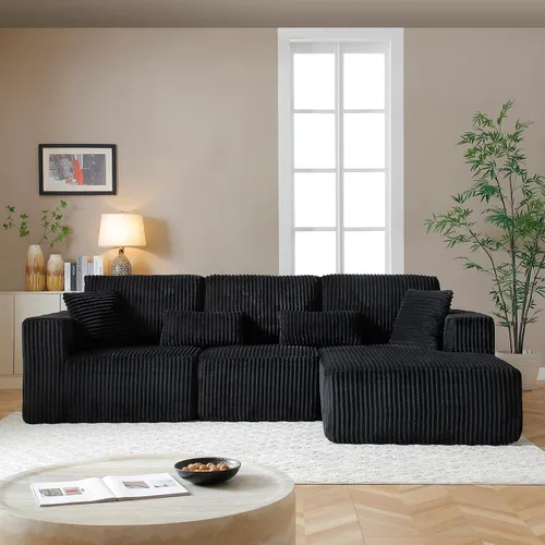 Vista 26 de Sofás seccionales de nube deshuesada de 95 pulgadas para sala de estar, cómodo y esponjoso sofá de espuma viscoelástica en forma de L, sofá modular