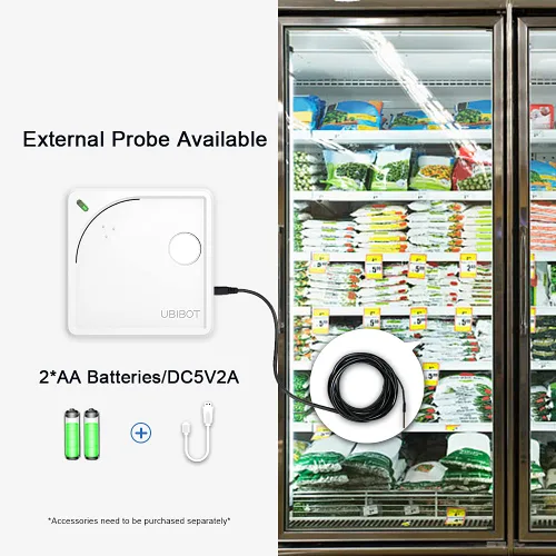 Vista 5 de Sensor ambiental WiFi WS1: temperatura, humedad, monitoreo de luz Sonda externa Alertas, informes de programación y uso compartido