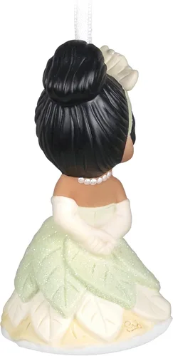 Vista 2 de Hallmark Keepsake Adorno de Navidad 2022, Disney Precious Moments La Princesa y la Rana Tiana, Porcelana Princesa Tiana