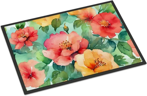 Vista 22 de Caroline's Treasures DAC1621MAT - Felpudo con diseño de camelia en acuarela de 18 x 27 pulgadas, tapete para puerta delantera, para interiores