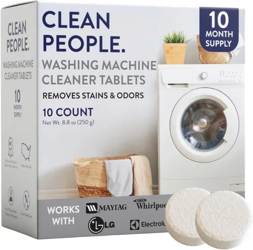 Vista 8 de THE CLEAN PEOPLE Limpiador de lavadora – Pastillas limpiadoras para lavadora para eliminar el olor, la suciedad y la acumulación de incrustaciones