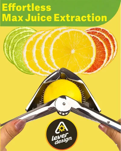 Vista 4 de Exprimidor de limón de 2 piezas, exprimidor de limón de acero inoxidable, exprimidor de mano plegable, exprimidor manual de cítricos, limones