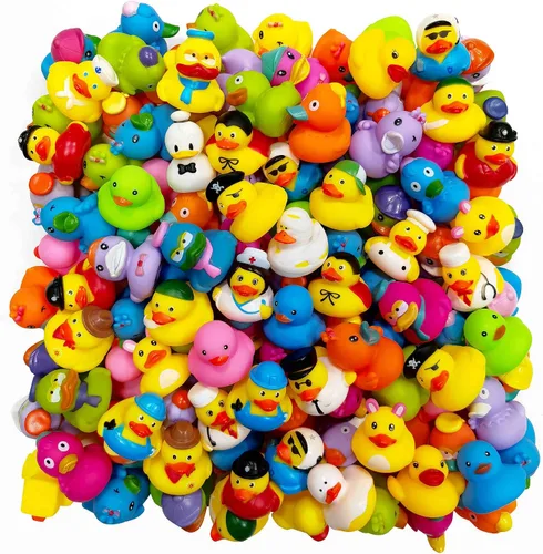 Vista 6 de Arttyma Patos de Goma a Granel, Surtido de Patitos para Flotadores de Jeep Pato para Baño Juguetes de Baño Favores de Fiesta (Paquete de 30)