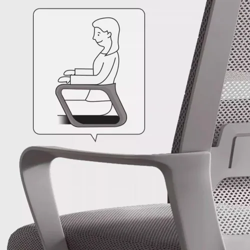 Vista 7 de Silla de escritorio de oficina para computadora, silla ergonómica de malla para juegos, silla de respaldo medio con cómodo soporte lumbar, altura