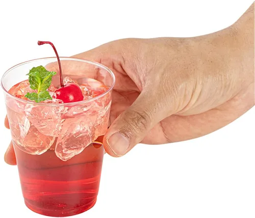 Vista 15 de Restaurantware RW Base - Vasos de fiesta de 8 onzas, 20 vasos de chupito desechables, con borde enrollado, vaso de cóctel de plástico transparente