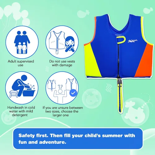 Vista 3 de Chaleco de natación para niños pequeños Chalecos flotadores para niños y niñas Chaqueta de natación con flotador Traje de baño con flotabilidad