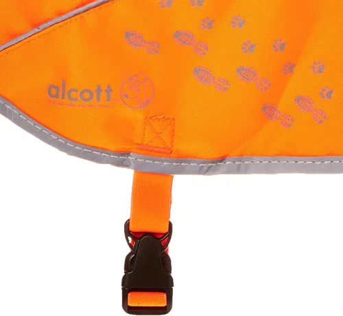 Vista 3 de Alcott Visibility - Chaleco para perro con ribete reflectante, talla S, naranja neón, APL ES SM DV NO Anaranjado Neón
