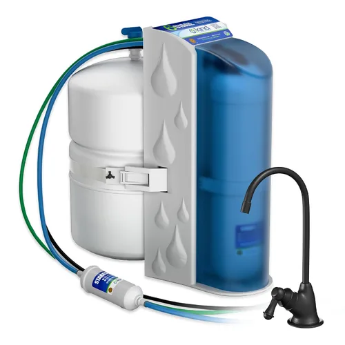 Vista 10 de Kind Water Sistema de agua potable de ósmosis inversa de 6 etapas con grifo de níquel cepillado (níquel cepillado)