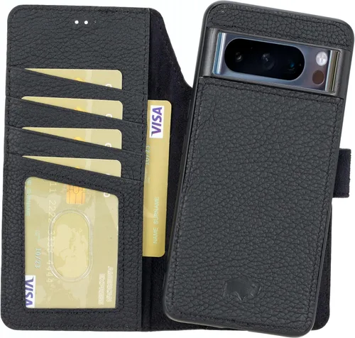 Vista 12 de BLACKBROOK Juego de funda y cartera magnética desmontable 2 en 1 para iPhone 13 Pro Max, cartera desmontable de cuero de grano completo Carter