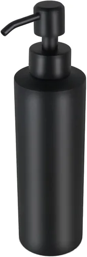 Vista 2 de Dispensador de jabón para encimera, color negro mate, dispensador de loción de 11.8 onzas con bomba, dispensador de jabón de mano de acero