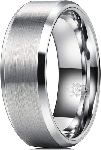 Vista 10 de THREE KEYS JEWELRY Tungsten Wedding Band for Men Brushed