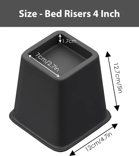 Vista 4 de Elevadores de muebles de cama de 4 pulgadas, elevadores de cama resistentes, elevadores de muebles para cama, sofá, escritorio, silla, extensores
