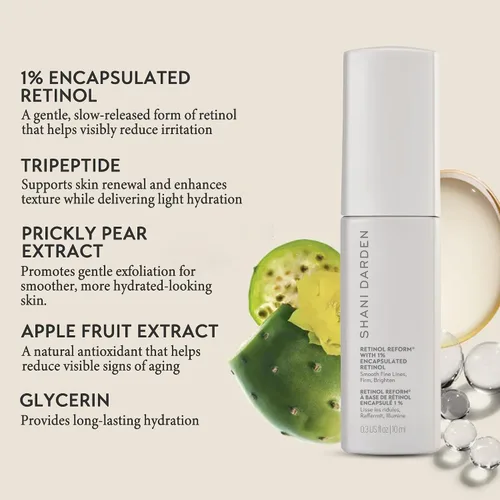 Vista 3 de SHANI DARDEN SKIN CARE Retinol Reform con suero de retinol encapsulado al 1% para cara y cuello, suave suero facial de retinol de liberación lenta