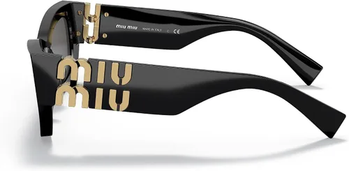 Vista 2 de Miu Miu Gafas de sol para mujer, montura negra, lentes gris oscuro, 2.087 in, Negro