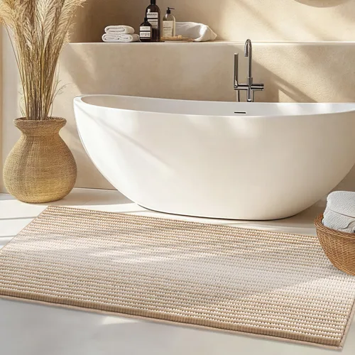 Vista 12 de Alfombras de Baño Grandes Antideslizantes de Chenilla - Alfombra de Baño para Ducha Suave Absorbente de Agua - Alfombra de Baño Delante de Bañera