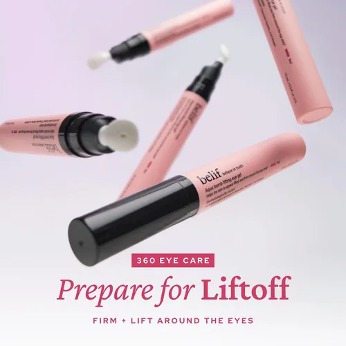 Vista 2 de belif Suero reafirmante para ojos con retinol – Aqua Bomb Lifting Eye Gel con colágeno y bakuchiol para hinchazón, líneas finas y arrugas, péptido