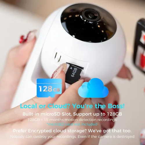 Vista 4 de Vicohome - Cámara de seguridad para interiores 2K, enchufe, seguimiento AI, grabación 24/7, monitor de mascota/bebé, visión panorámica/inclinación