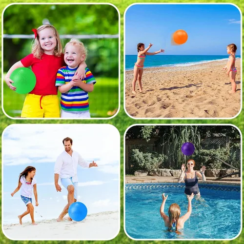 Vista 6 de Macarrie 30 piezas pelotas de juegos 6 pulgadas, pelotas de esquivar, pelotas de patada para niños y adultos, pelotas inflables coloridas, pelotas
