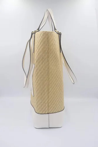 Vista 3 de MICHAEL Michael Kors Paja Python Capsule Kelli Large Dbl NS Tote Optic White Blanco óptico NS