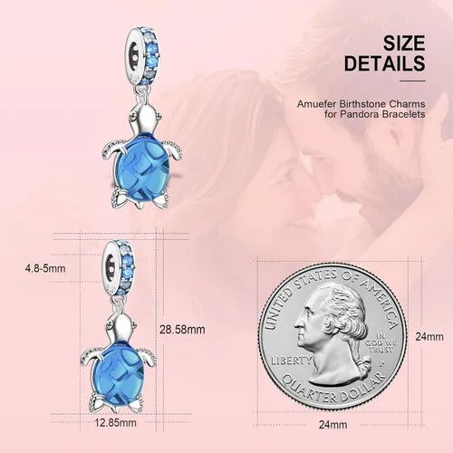 Vista 14 de Amufer S925 Charms for Women, compatible with Pandora Bracelets and Necklaces, Jewelry Gift