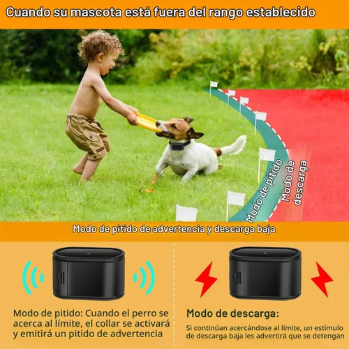 Vista 2 de Moclever Sistema inalámbrico de valla para perros, sistema eléctrico de contención de mascotas de 1.2 acres con collar de choque impermeable, cable