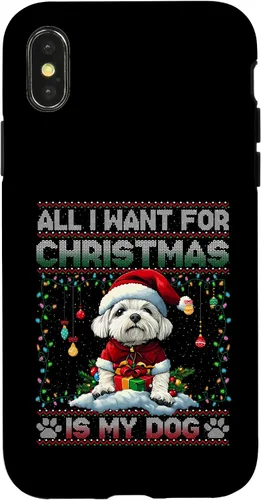 Vista 5 de Maltese Christmas Tree Lights Decorations Dog Lover Xmas Case for iPhone 17