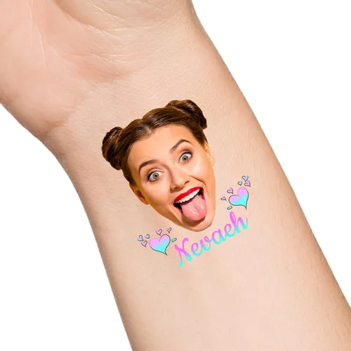 Vista 27 de Tatuajes temporales personalizados con texto de nombre, tatuaje temporal personalizado con logotipo fotográfico para adultos, parejas, mujeres