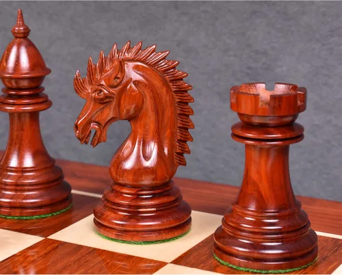 Vista 7 de RoyalChessMall - Juego de piezas de ajedrez Staunton de lujo de dragón de 4.4 pulgadas, madera de rosa con triple