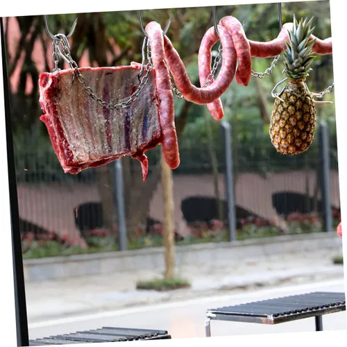 Vista 4 de Healeved 20 ganchos de carne para ahumar y secar, ganchos pequeños para tocino, pollo, salchicha de carne y jamón para procesamiento de carne