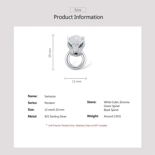 Vista 6 de Santuzza Colgante de plata de ley 925 con piedras preciosas animales para mujer
