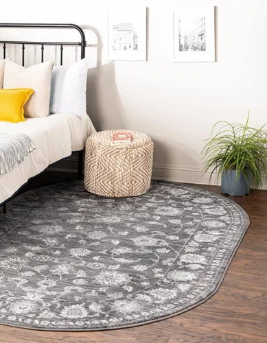 Vista 26 de Unique Loom Boston Collection - Alfombra rectangular de 2 x 3 pies y 1 pulgada, color gris y marfil