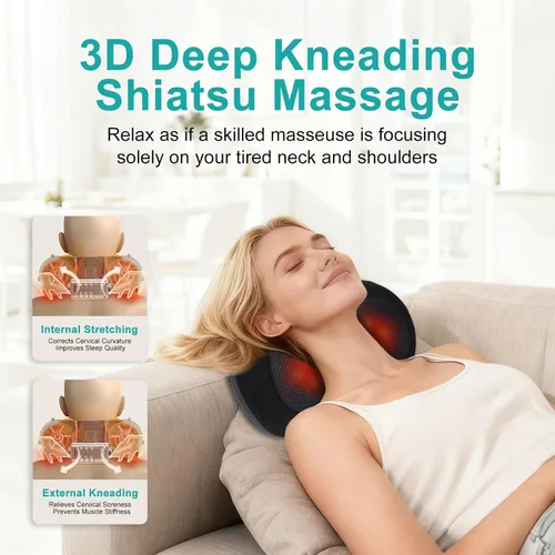 Vista 2 de Masajeador de cuello y espalda Shiatsu con masajeador profundo