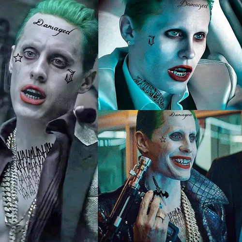 Vista 4 de EGMBGM 5 hojas de tatuajes temporales de Joker 3D para hombres, mujeres y adultos, kit de maquillaje de Halloween, payaso fantasma, sonrisa