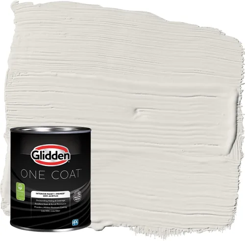 Vista 66 de Glidden Pintura Interior + Imprimación: Gris/Plata Antigua, Una Capa, Satinado, 1 Galón