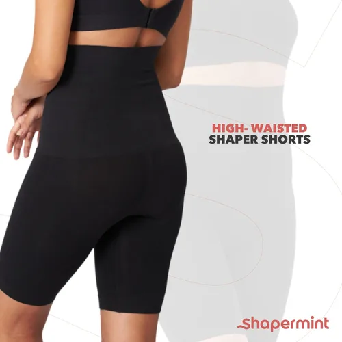 Vista 7 de SHAPERMINT - Faja moldeadora para mujer, shorts de control de abdomen de cintura alta, ropa interior para mujer