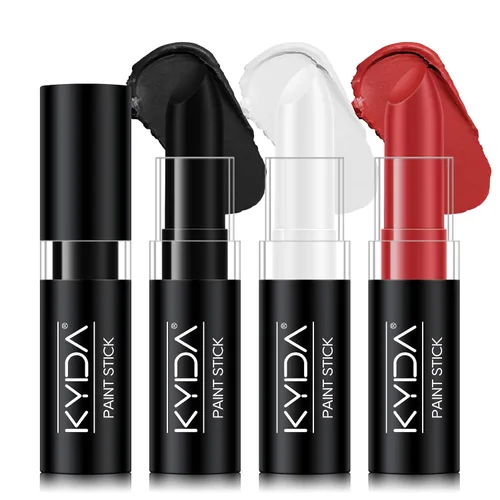 Vista 16 de KYDA White Face Body Paint Stick, White Matte Lipstick Eyeblack 01 WHITE