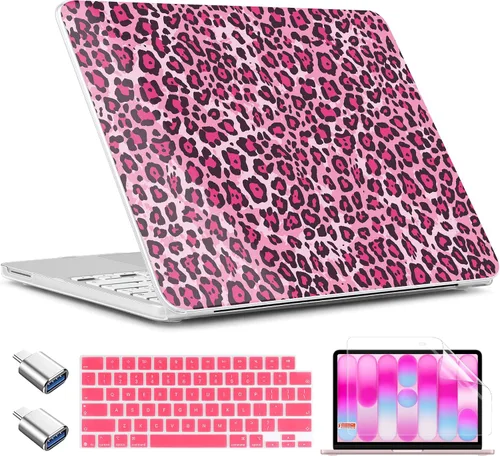 Vista 50 de TWOLSKOO Funda para MacBook Neo de 13 pulgadas 2026 A3404 A18 Pro Chip, funda rígida de plástico con adaptador tipo C, 2 fundas para cámara web
