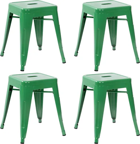 Vista 15 de Flash Furniture Silla de comedor de metal sin respaldo de 18 pulgadas Uso comercial, uso en interiores Negro