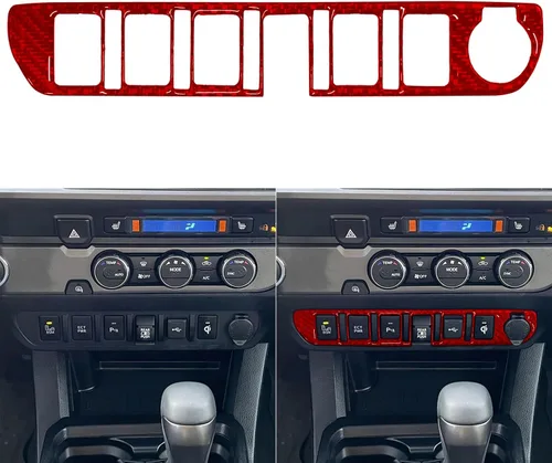 Vista 25 de NVCNX Real Premium Fibra de carbono compatible con Toyota Tacoma 2016-2017 Accesorios Car Dash Bed Interruptor de luz Panel Panel Cubierta