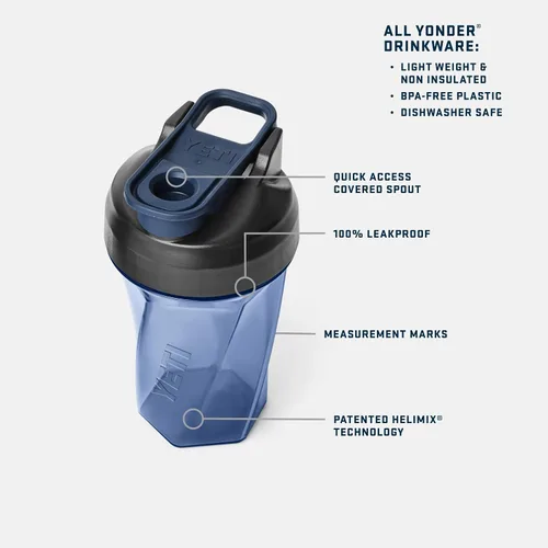 Vista 3 de YETI Yonder Helimix Vortex - Botella mezcladora con capacidad para hasta 20 onzas, sin bola de mezcla o batidor, fabricada en Estados Unidos, vaso