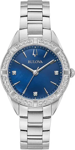 Vista 2 de Bulova 96R243 - Reloj de cuarzo para mujer con correa de acero inoxidable, color plateado