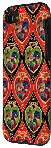 Vista 2 de Funda roja y verde para iPhone SE (2020) / 7 / 8 Miraculous Ladybug and Cat Noir The Movie