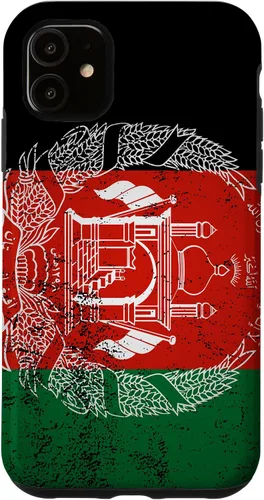 Vista 8 de iPhone 11 Pro Max Grunge bandera de Afganistán Vintage South Asia Pashto Dari estuche de regalo